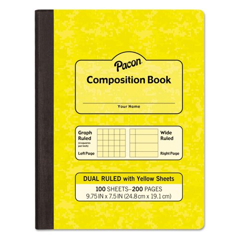 Libro De Composición Pacon Wide/Legal Rule 200 Páginas