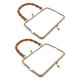 thumbnail image 3 of 2pcs mango de bambú marco de metal beso cierre de broche para bolso de bricolaje monedero bronce, 3 of 5