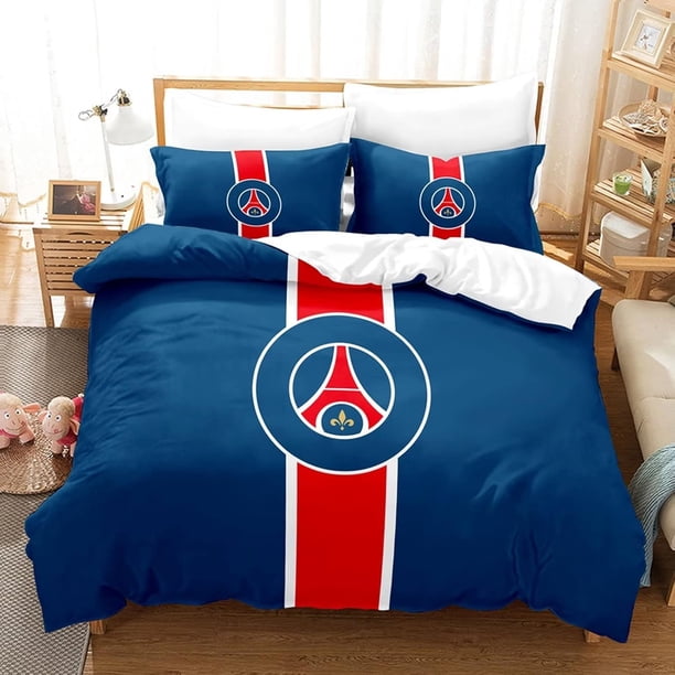 Paris St German PSG Football Duvet Cover, Microfiber Duvet Cover Set with Pillowcase, for Adults and Children