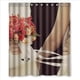 thumbnail image 1 of Cortina de ducha con diseño de "La interpretación del amor" para bodas, juego de cortinas de baño con ganchos, tamaño 60 x 72 pulgadas, 1 of 3