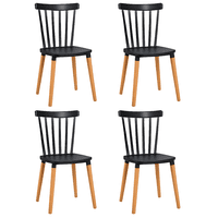 Moboi - Pack 4 Sillas Windsor Para Comedor O Terraza Negras