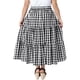thumbnail image 3 of Faldas de Cuadros para Escuela y Universidad de Talla Grande para Mujer de Agnes Orinda, Capas en Cascada, Maxi Flowy, Casual de Verano, Línea A, con Bolsillos 4X Negro, 3 of 7