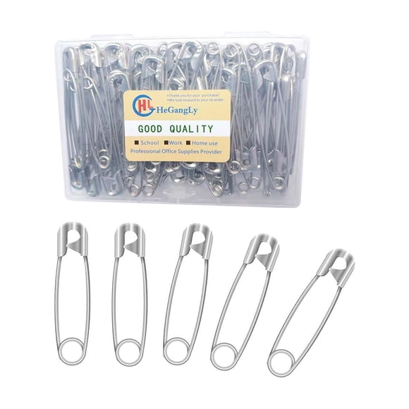 Alfileres de seguridad Hegangly extra grandes de 55 mm de acero inoxidable x80