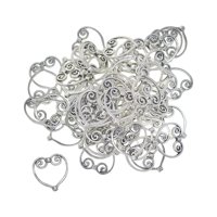 Magideal - 50 Piezas De Dijes Con Forma De Cuentas De Corazón, Accesorios De Joyería De Aleación Diy, Colgante De Cuentas De Corazón Vintage De Aleación De Zinc