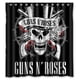thumbnail image 1 of Cortina de ducha de baño con diseño de calavera y fuente de Guns N' Roses, con ganchos, tamaño 66 x 72 pulgadas, 1 of 3