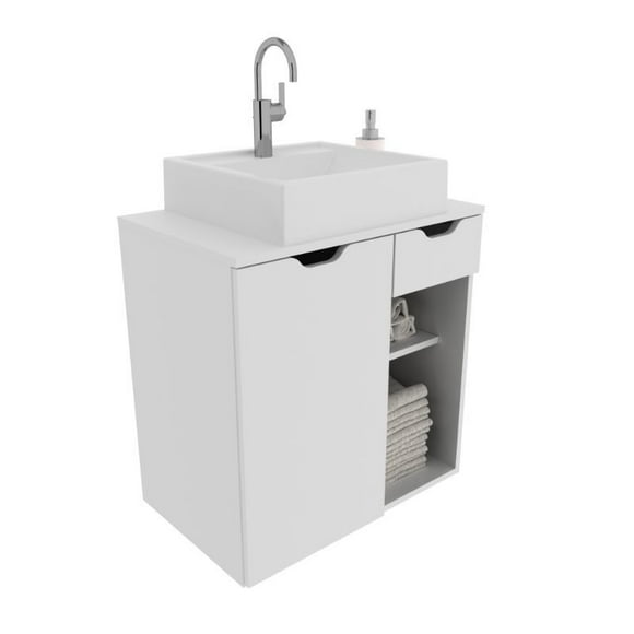 Vanitorio Bn3605.0001 Con Lavamanos 1 Cajón 1 Puerta Blanco