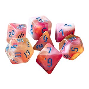 Bothyi - 7 Piezas De Dados Poliédricos De Doble Color D6 D4 D8 D10 (00-90 Y 0-9) D12 D20 Rosa Blanco