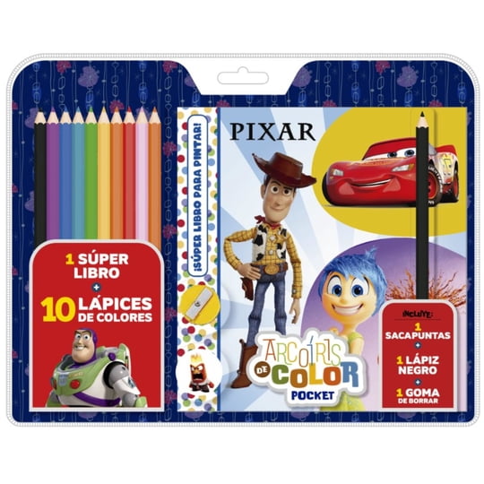 Libro Para Colorear Pixar + Set Lápices De Colores Vertice