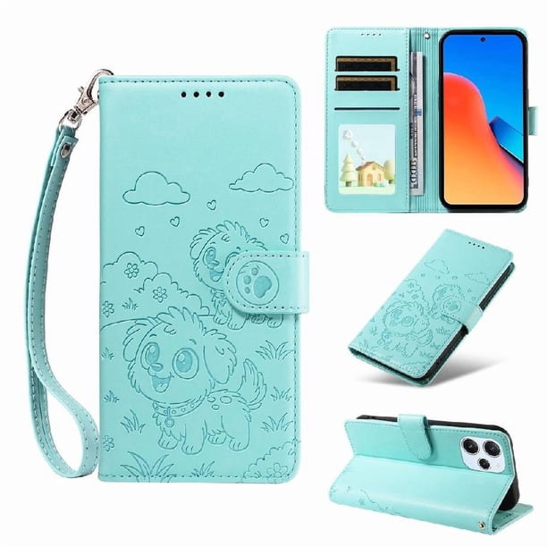 Funda Billetera FOXDOCK Compatible con Xiaomi POCO M6 Pro 5G, Diseño Perrito Tierno, Ranuras para Tarjetas y Soporte Plegable