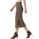 thumbnail image 4 of INSPIRE CHIC Falda de Punto de Cable para Mujer con Cintura Elástica A-Linea con Abertura Lateral Casual Falda Maxi de Punto Acanalado S Marrón, 4 of 6