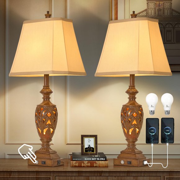 Juego de atenuadores Lamp AIDENOEY de 75 cm con control táctil dual USB y 3 vías