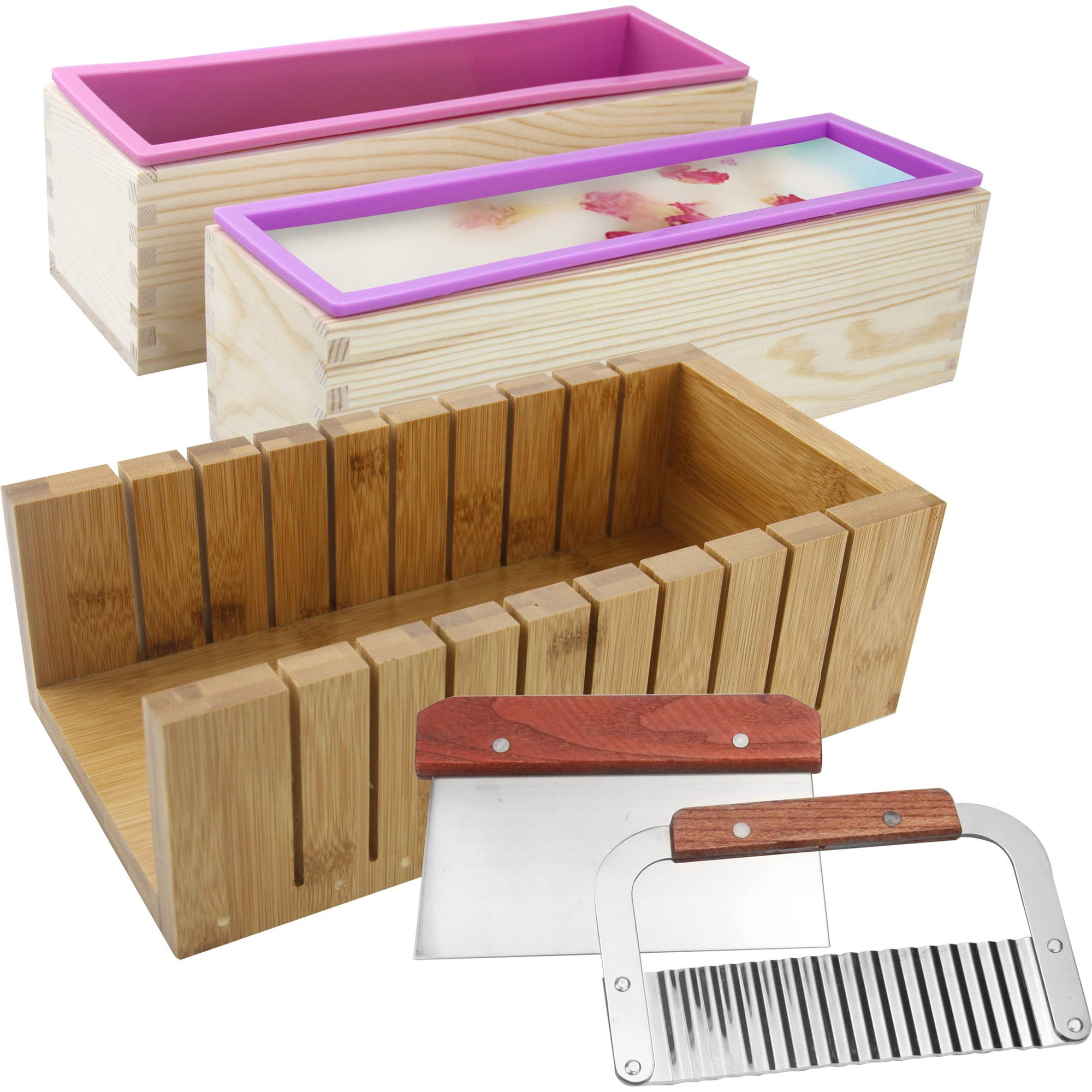 Kit De Fabricación De Jabón Mdpqt, Moldes De Silicona Para Jabón Con Cortadora De 1,3 Litros