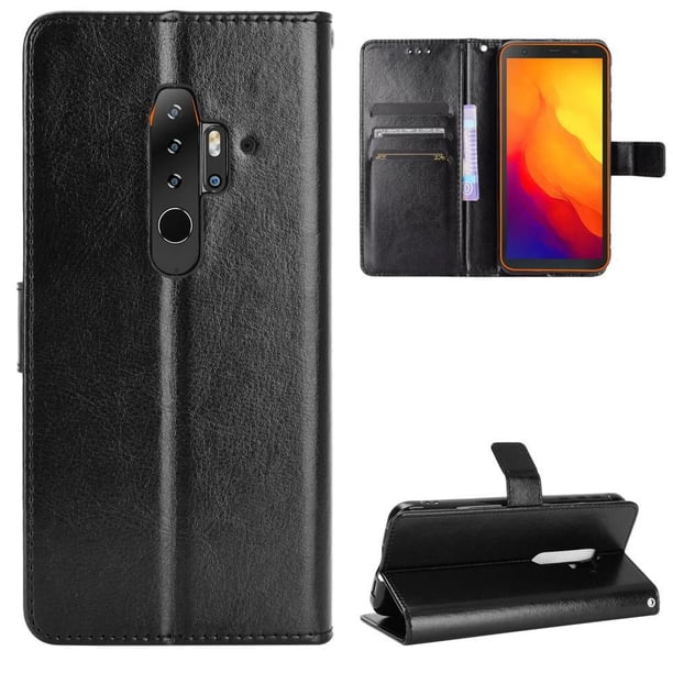 Funda tipo libro para Blackview BV6300 Pro, cartera todo‑en‑uno, funda multifuncional con tarjetero y correa de muñeca desmontable
