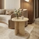 thumbnail image 3 of Gold Yellow Beige natural marble coffee table, small table,living room table, natural stone, Ø17.7 h15.8 Inch/Ø45 h40 cm, genuine marble, real marble, 3 of 3