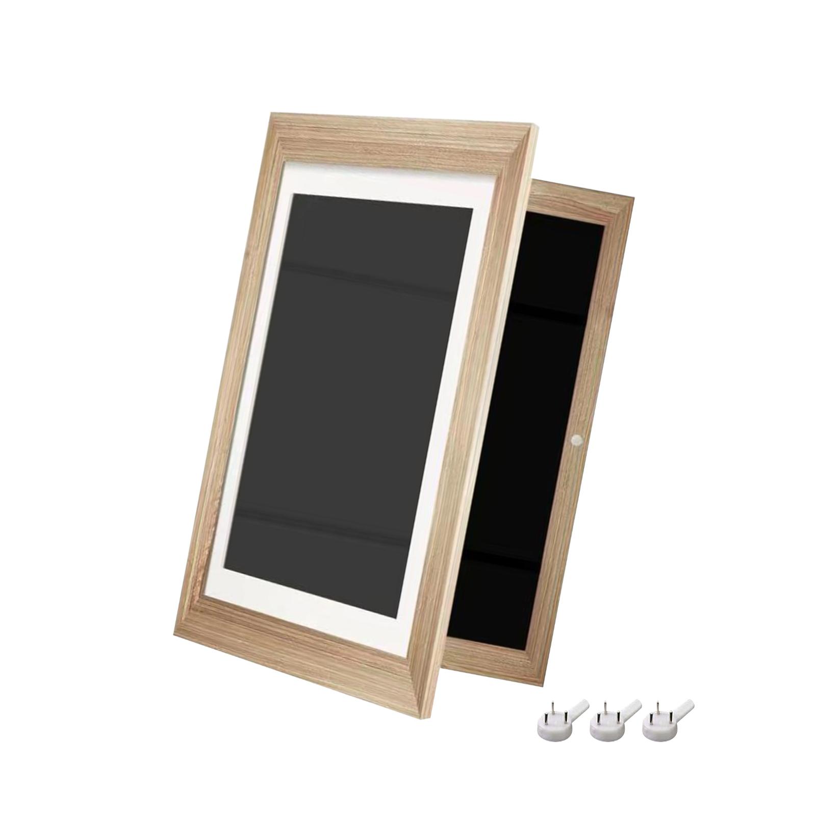 Magideal - Marcos De Ilustraciones Para Niños, Marcos De Exhibición De Arte, Marcos De Arte Para Niños De Madera Montados En La Pared, Apertura Frontal Para El T Color Madera