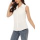 thumbnail image 4 of INSPIRE CHIC Edición Camisa de Mujer sin Mangas con Cuello en V y Solapa Abotonada Túnica de Mezclilla Chambray Talla M Blanca, 4 of 6
