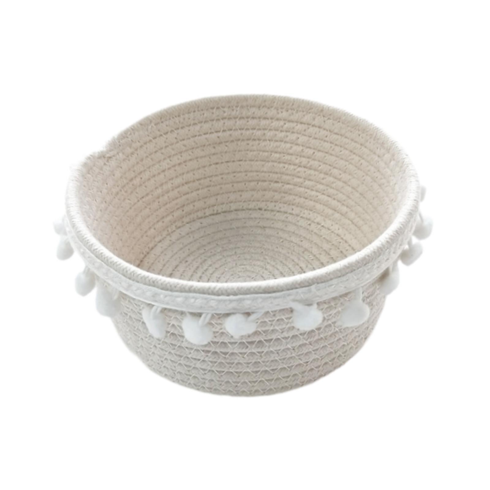 Magideal - Canasta De Almacenamiento Tejida A Mano Cesta De Almacenamiento Redonda Regalos De Cumpleaños Cesta De Picnic De Múltiples Canastas De Bocadillos Para 20Cmx10Cm