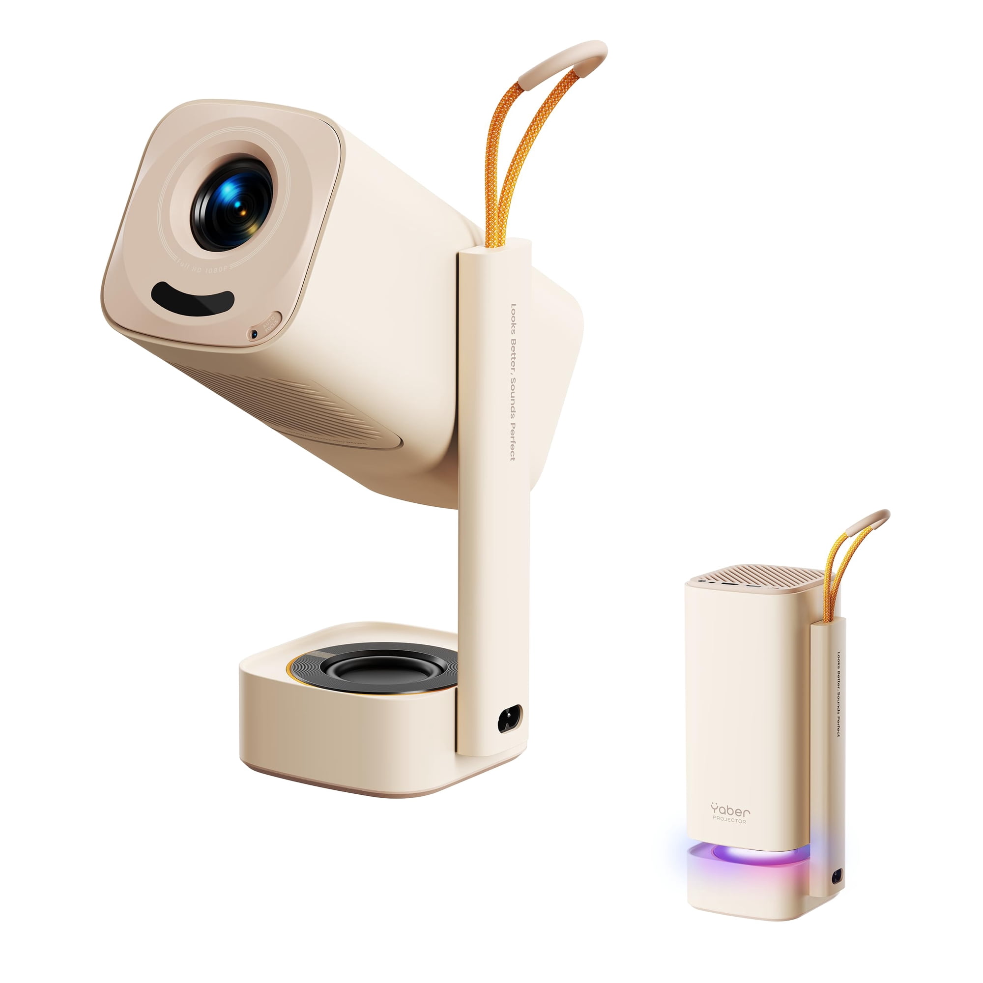 Yaber Projector - Miniproyector Yaber T1 Pro2 Con Wifi Y Bluetooth, Dolby Audio Y Turbo Sonic Bass, Enfoque Automático