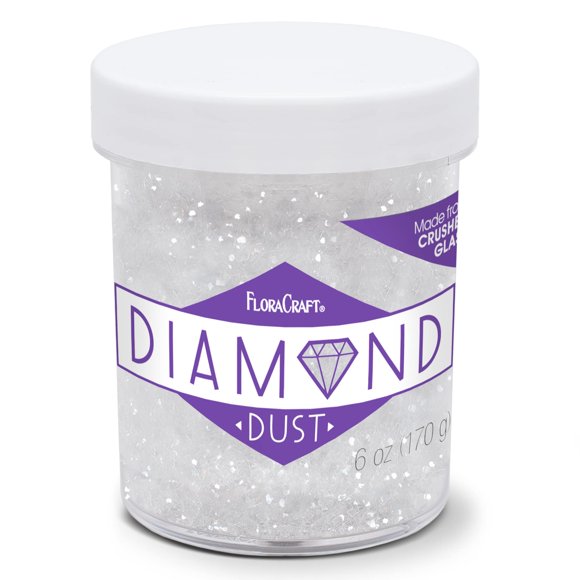 FloraCraft Purpurina Diamond Dust de Vidrio Transparente 6 onzas (170 g)