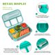 thumbnail image 5 of Lonchera Vensp Bento para adultos, 1300 ml, 4 compartimentos con tenedor, color verde, 5 of 7