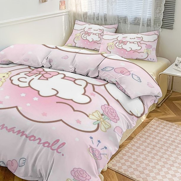 Cute Cinnamoroll Cartoon Character Duvet Cover Set Bedding Set 3D Cartoon Printed Comfortable And Soft Bed Set Room Decor for Bedroom