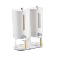 Magideal - Arroz Sellado, Organización Cocina, Alimentos Con Taza Medidora, Granos, Contenedor Almacenamiento Blanco Gris