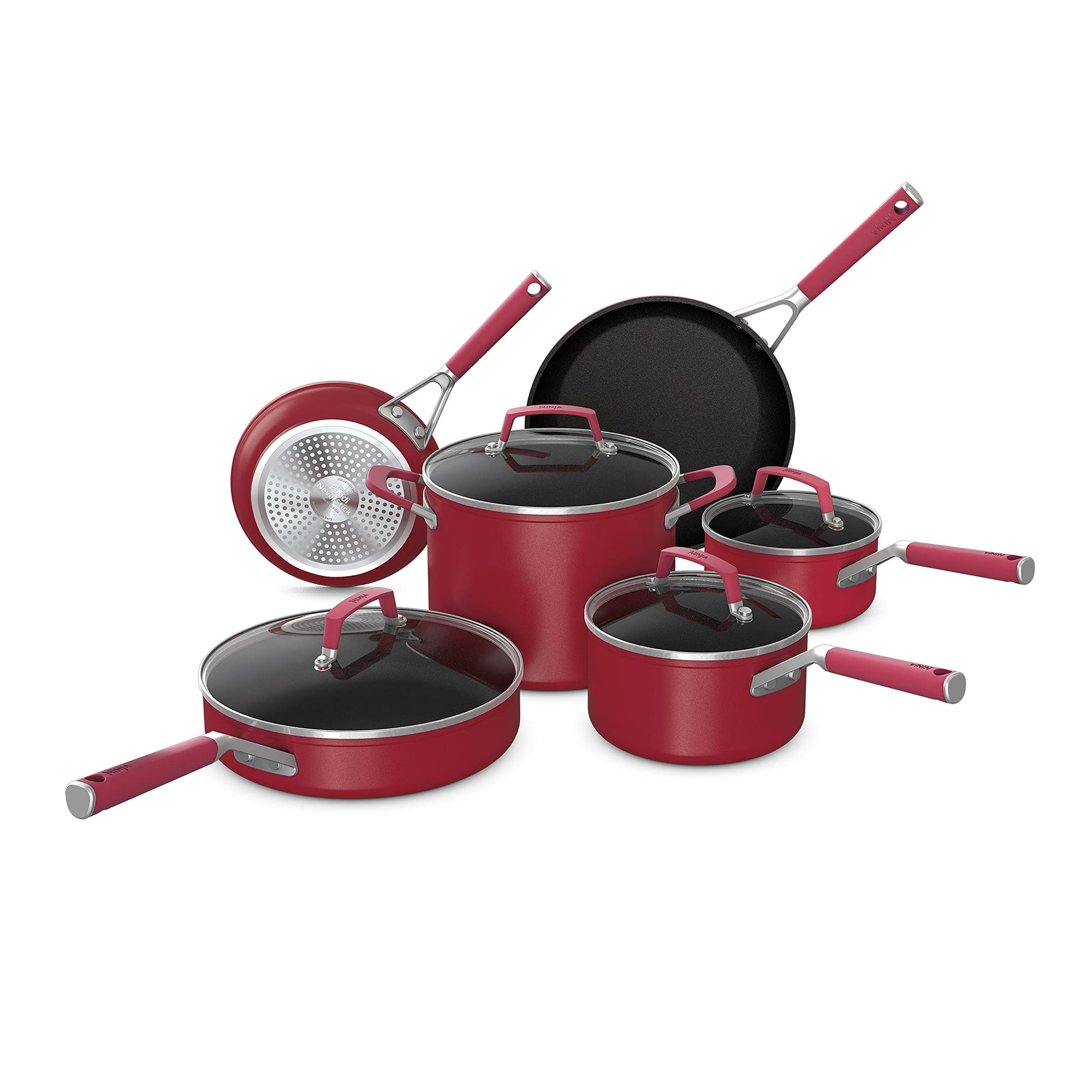 Juego De Utensilios De Cocina Ninja Foodi Neverstick Vivid 10 Piezas Con Tapas