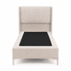 thumbnail image 1 of Base de cama Premium 1.5 plaza + Respaldo de cama liso curvo lino beige, 1 of 4