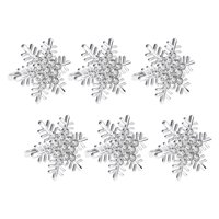 Bothyi - 6 Uds Anillos Para Servilletas De Copo De Nieve Hebilla De Servilleta Metálica Para Boda Cena De Navidad Argent