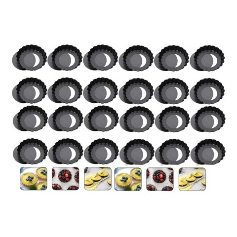 Genérico - Pack X24 Moldes Tartaleta Desmontable Tarta Individual 8Cm