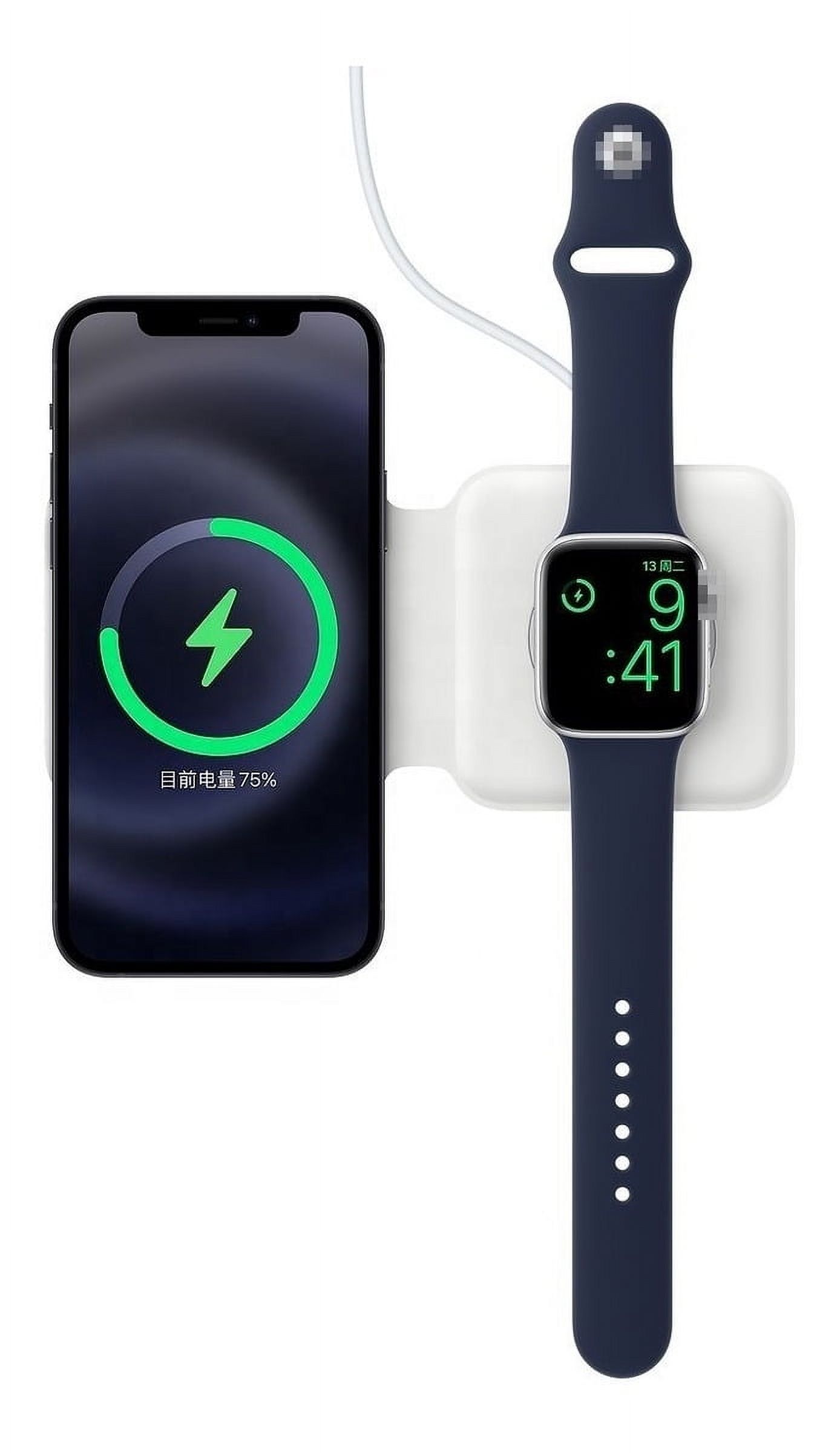 Genérica - Cargador Inalámbrico Para Iphone Magsafe 2En1 Dual 15W