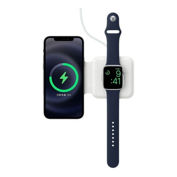 Cargador Inalámbrico Para iPhone Magsafe 2en1 Dual 15w