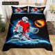thumbnail image 1 of Ice Hockey Duvet Cover Set Geometric Check Patchwork Stylish Bedding Set Bed Set Quilt Cover, 1 of 5