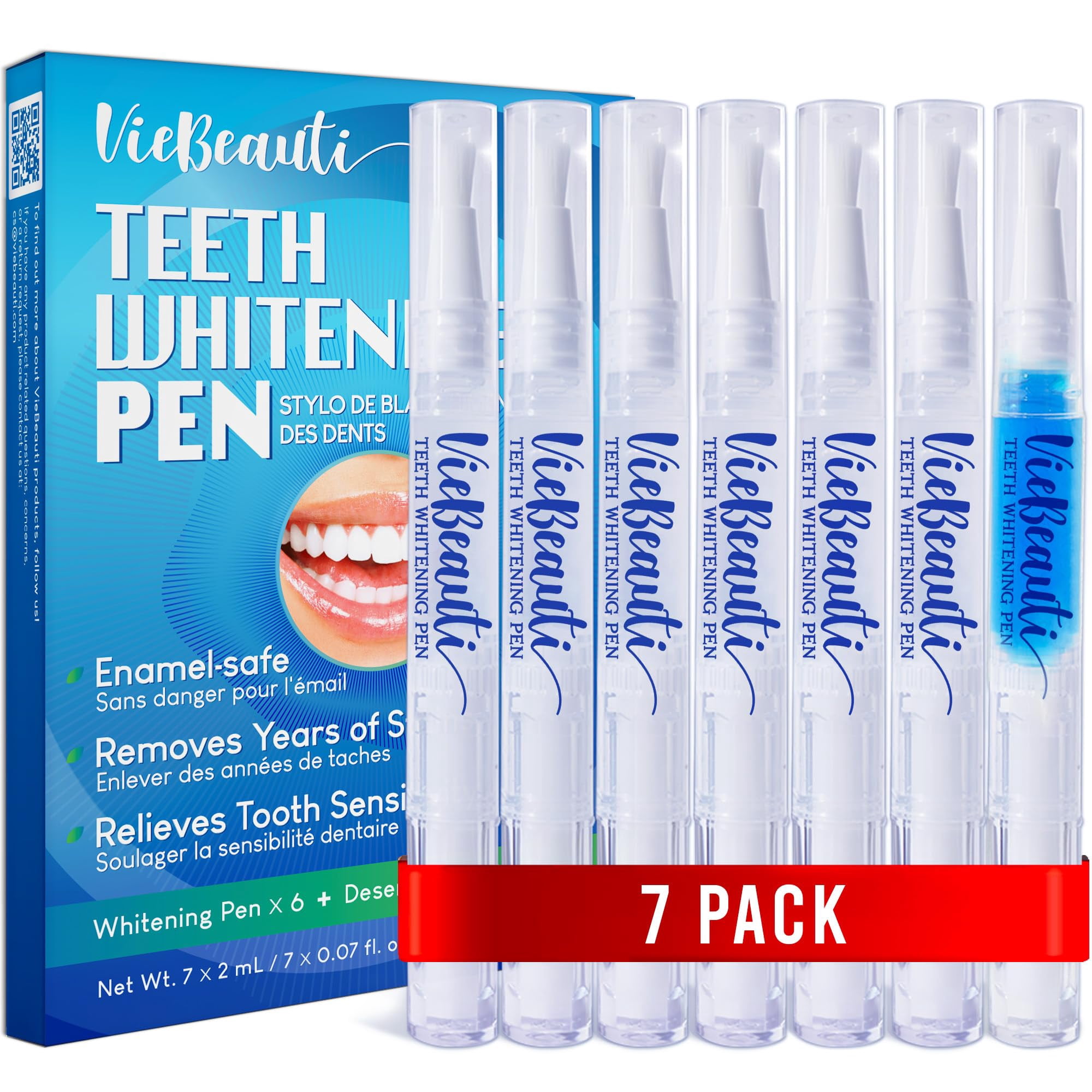 Viebeauti - Bolígrafo Blanqueador Dental Con 35% De Peróxido De Carbamida Paquete De 7