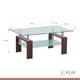thumbnail image 4 of Mesa de centro para living rectangular de vidrio y madera oscura, 4 of 4