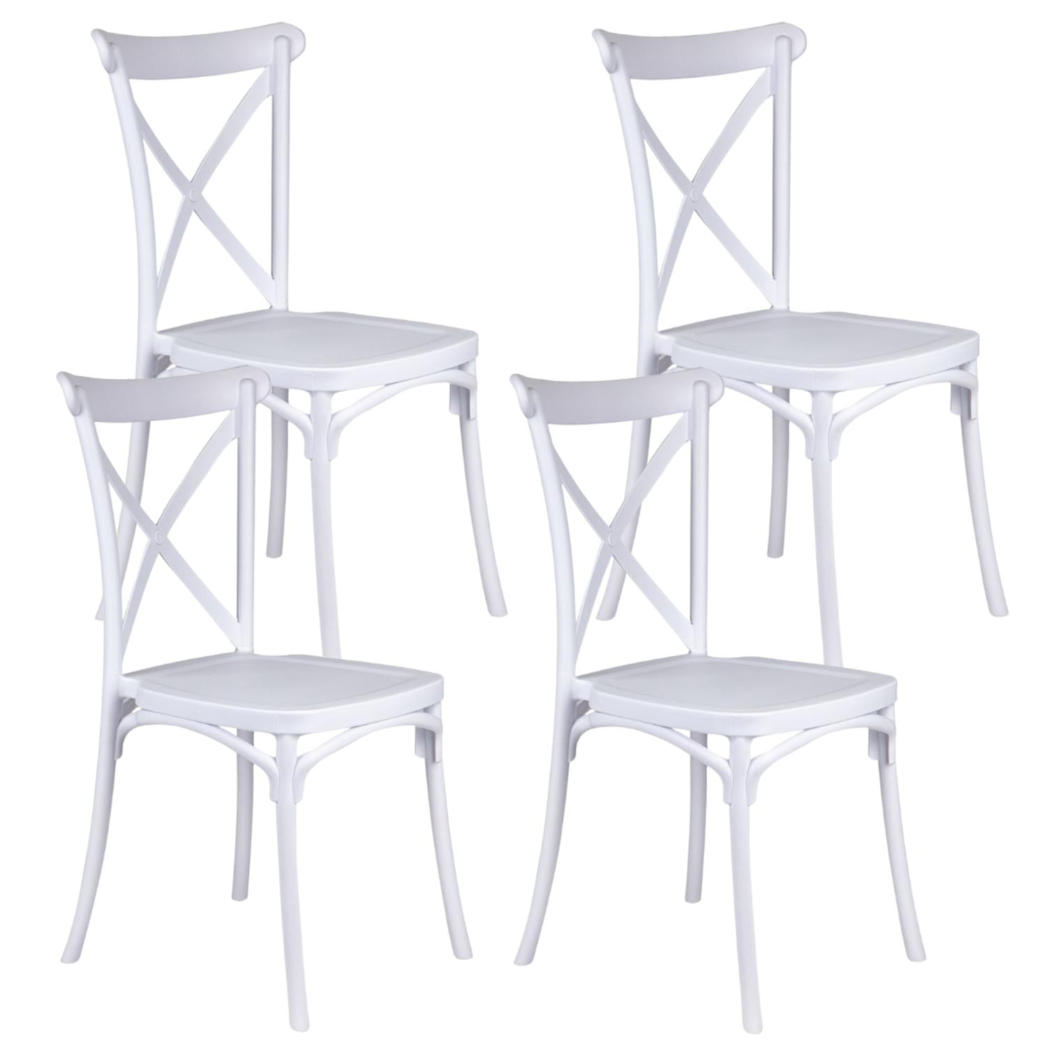 Pandalino - Pack 4 Silla Crossback Blanca | Ideal Terraza Y Interior