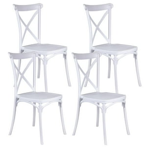 Pandalino - Pack 4 Silla Crossback Blanca | Ideal Terraza Y Interior Blanco
