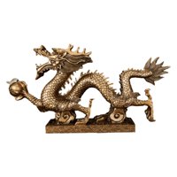 Magideal - Escultura De Dragón De Resina, Estatuilla De Dragón Chino, Artesanías, Tesoros, Estatua Fengshui Para Sala De Estar, Festivales De Primavera, Gabinete