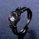 thumbnail image 1 of 1pc Trendy Black Zirconium Ring For Unisex, Punk Black Ring With Purple Rhinestones, 1 of 3