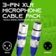 thumbnail image 2 of Cables XLR GearIt para micrófono macho a hembra, 3 pines, 30 m, azul, 2 of 7