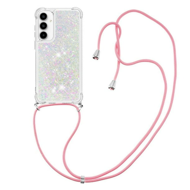 Funda FOXDOCK para Samsung Galaxy A36 con Cuerda Ajustable, Brillo Líquido, Protección Antigolpes y Lente – Ideal para Regalo