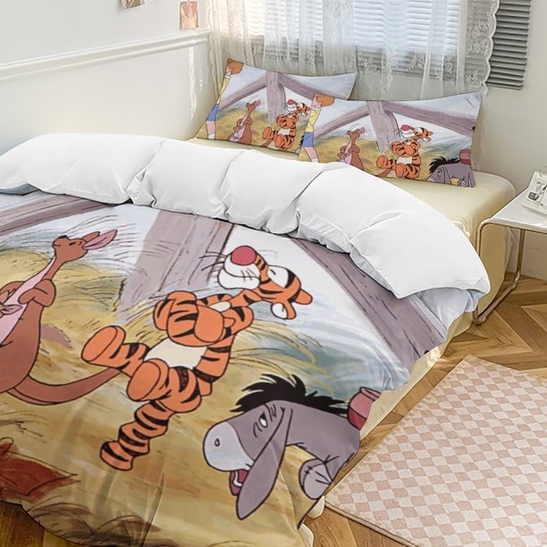 Winnie The Pooh 3-Piece Twin Bed Set - Includes 1 Single Comforter And 2 Pillowcases Bedding - Fade Resistant Microfiber - Winnie The Pooh