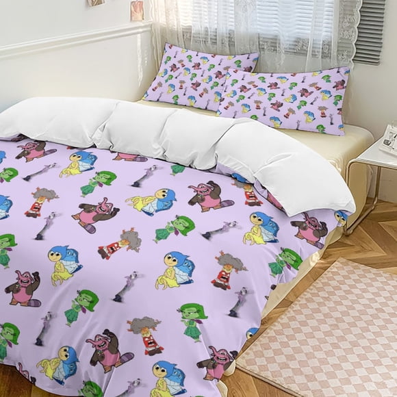 Pale Purple Inside Out Comforter Set Soft 3 Pcs Twin Bedding Sets Thicken for All Season