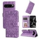 thumbnail image 1 of Funda tipo cartera FOXDOCK para Google Pixel 9 Pro XL , diseño girasol en relieve, cuero PU, cierre magnético, soporte y tarjetero, 1 of 5