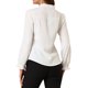 thumbnail image 3 of INSPIRE CHIC Blusa de Mujer con Volantes, Botones, Cuello Alto, Manga Larga, Talla L, Color Blanco, 3 of 8