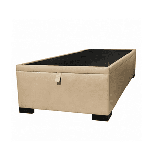 Mueblart - Base De Cama Baúl 1,5 Plazas Lino Café Con Mecanismo