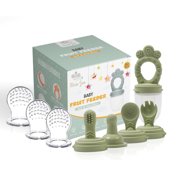 Set De Alimentador De Frutas Para Bebé De Silicona Libre De Bpa 9 Piezas