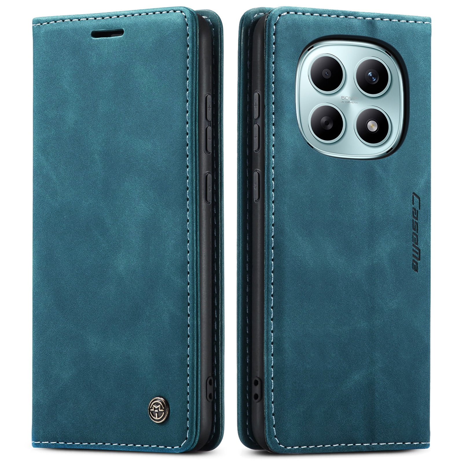 Funda Foxdock Cartera De Cuero Retro Para Foxdock Redmi Note 15 – Resistente A Golpes, Ranuras Para Tarjetas – Azul