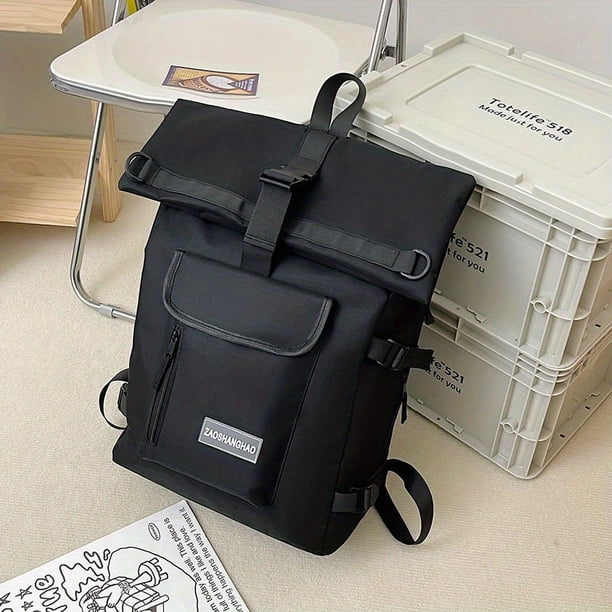 Stylish Preppy Nylon Laptop Backpack - Perfect For School, Travel, and Outdoor Adventures!