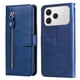 thumbnail image 4 of Funda tipo cartera para Tecno Spark 40 4G con bolsillo con cremallera y ranuras para tarjetas – Función de soporte Azul, 4 of 5
